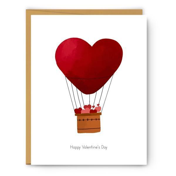 Hot Air Balloon - Valentine's Day Card - Thirty Six Knots - thirtysixknots.com