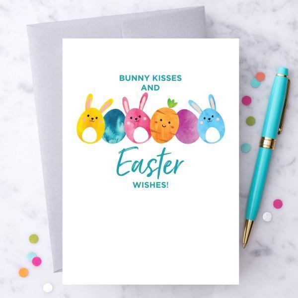 Bunny Kisses & Easter Wishes Easter Greeting Card - Thirty Six Knots - thirtysixknots.com