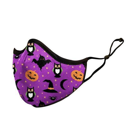 Purple Halloween Print Reusable Fabric Mask - Thirty Six Knots - thirtysixknots.com