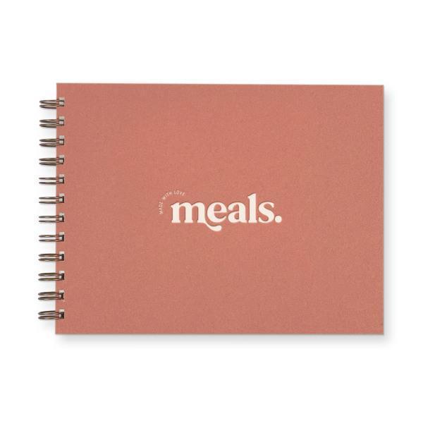Made With Love Meal Planner Papaya Cover | White Ink - Thirty Six Knots - thirtysixknots.com