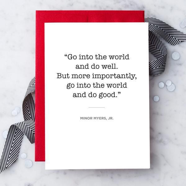 “Go into the world and do well." Greeting Card - Thirty Six Knots - thirtysixknots.com