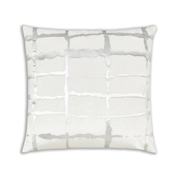 Oslo White Silver Velvet Pillow - Thirty Six Knots - thirtysixknots.com
