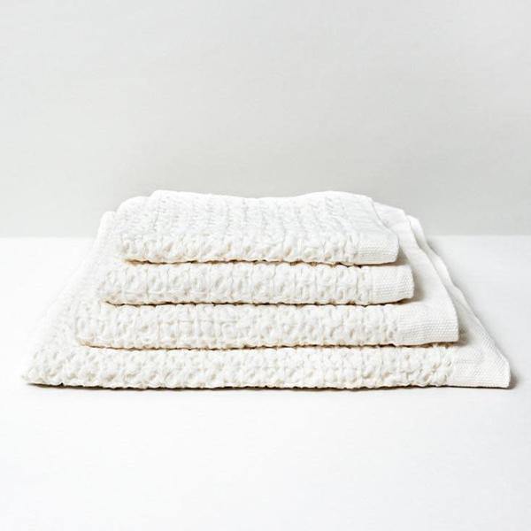 Lattice Linen Towel Ivory Compact Bath Towel (L) - Thirty Six Knots - thirtysixknots.com